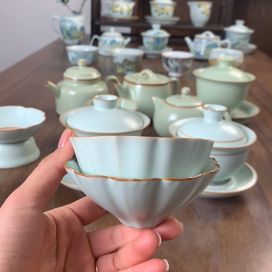 皮*仙南汝窑清淡主人杯套组