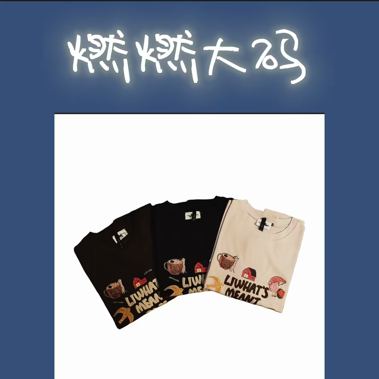 （燃燃推荐）晓肥妖秋季新款大码圆领常规款刺绣字母半袖体恤29251