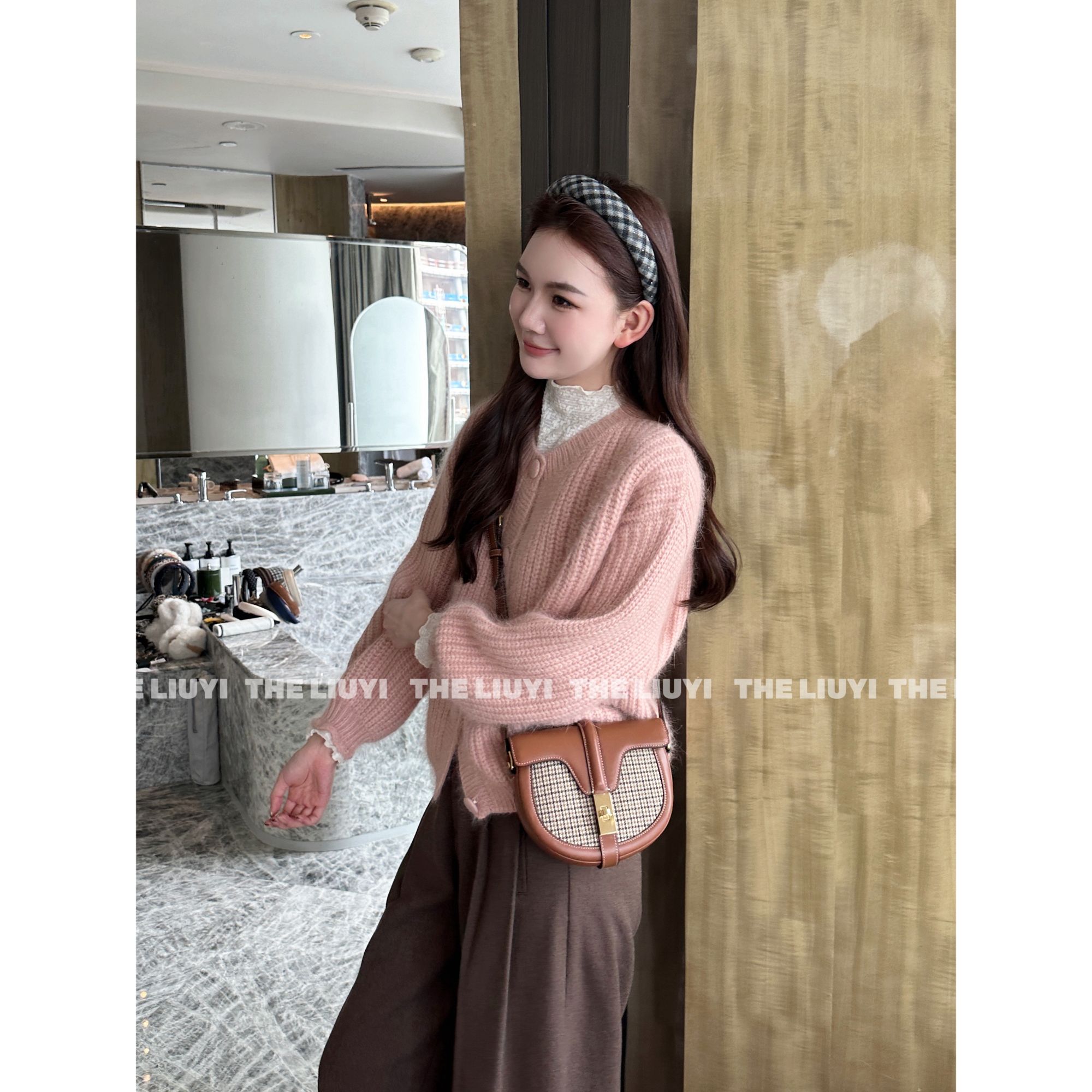 【LIUYI】云柔毛衣~秋冬兔毛混纺韩系加厚软糯毛衣开衫外套59251