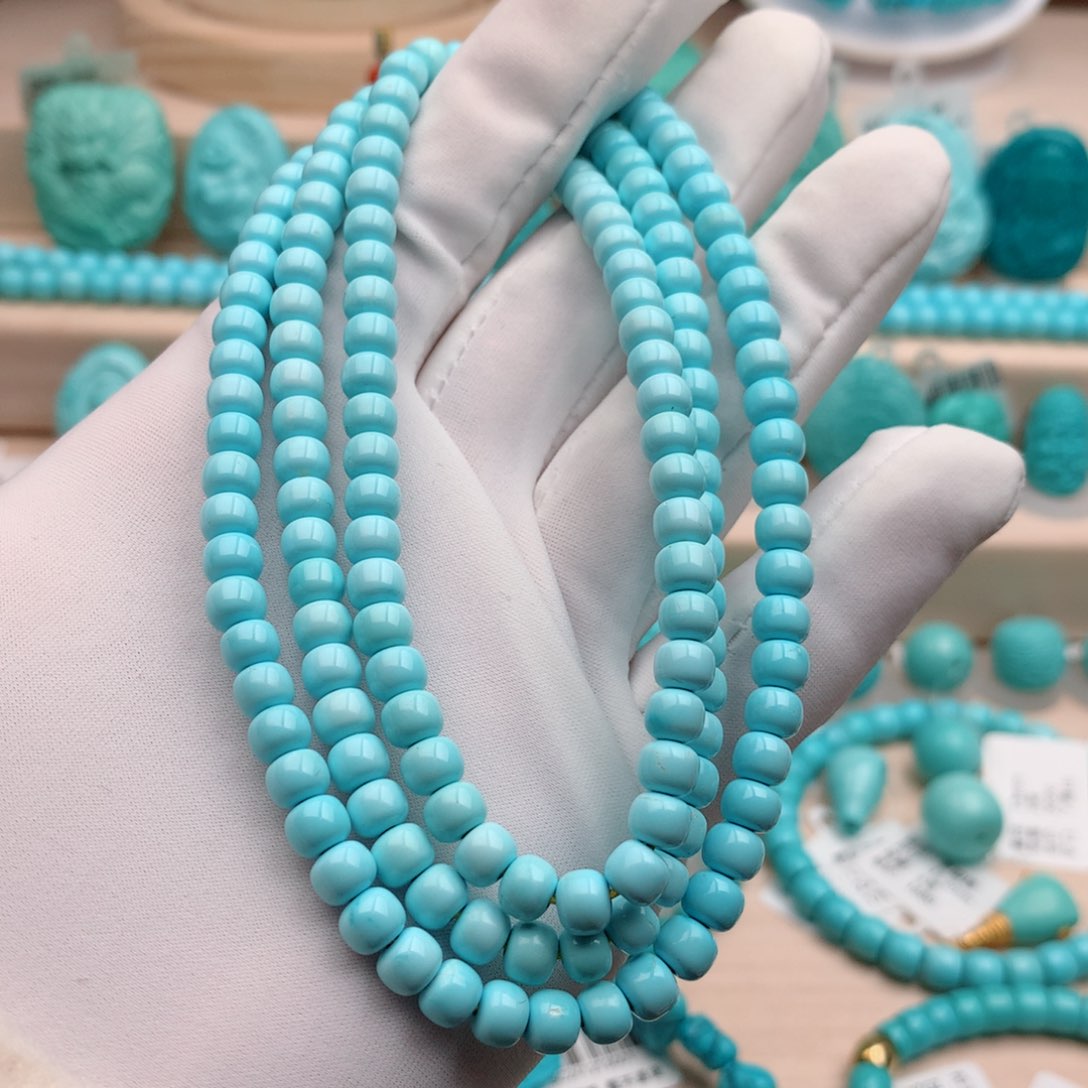 绿松石珠宝奇石未镶嵌5.2mm