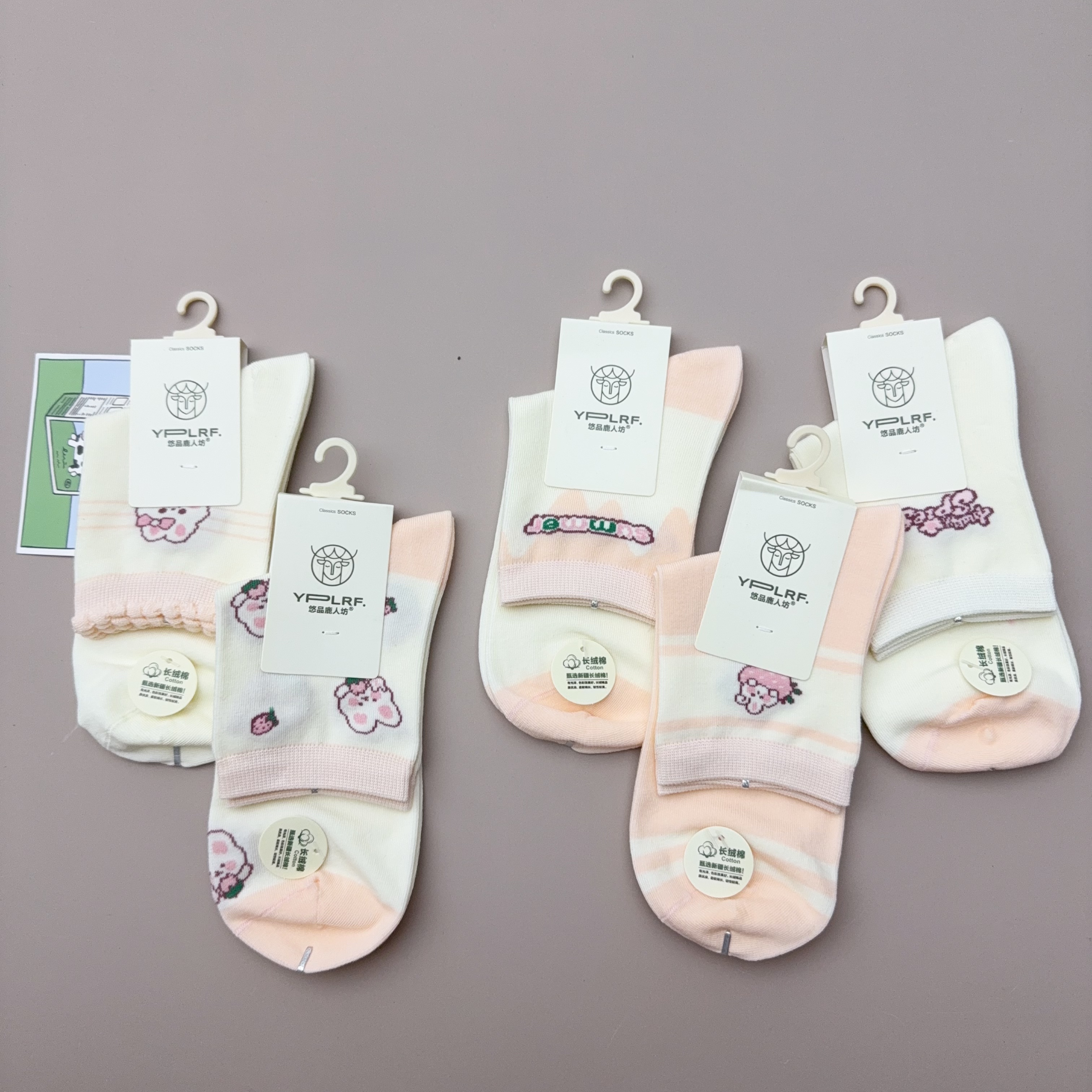 L3012-34 8双女袜休闲时尚简约中筒袜WG