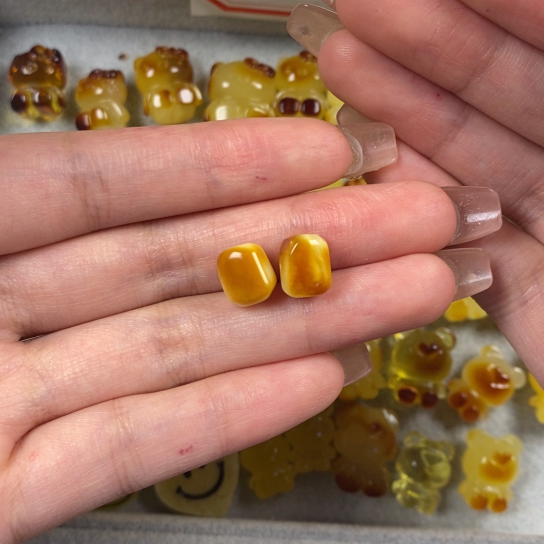 未镶嵌琥珀裸石方糖随行