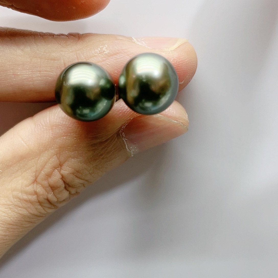 银S925镶嵌海水珍珠耳饰