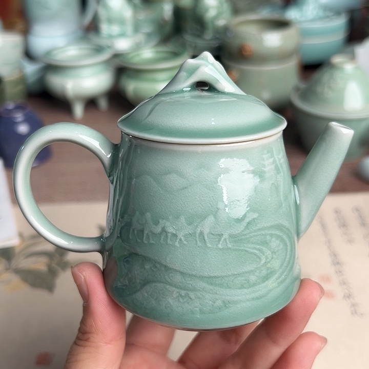 龙泉云间青瓷小米茶器
