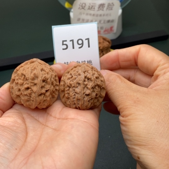把件文玩核桃37三角白5191