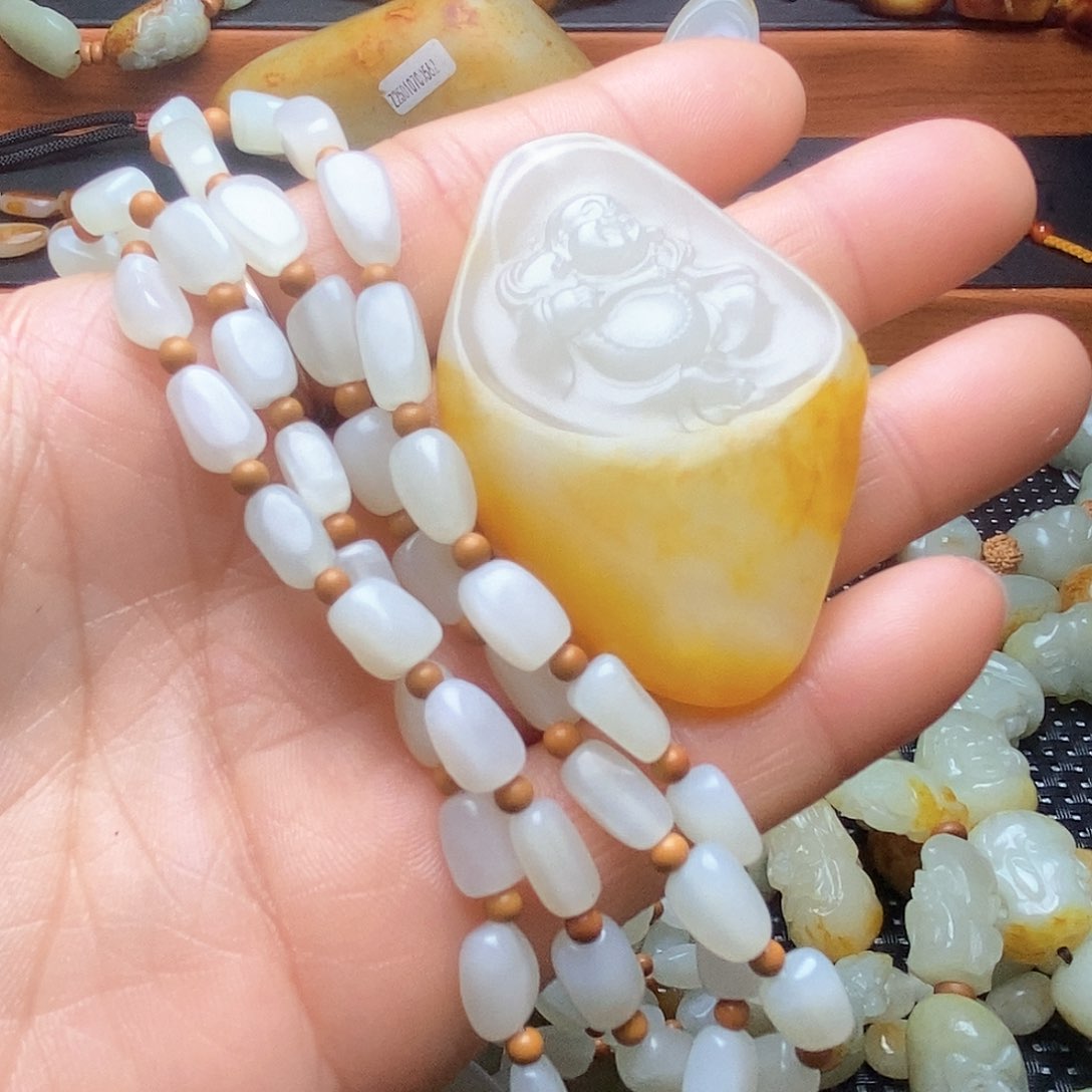 和田玉手链未镶嵌干