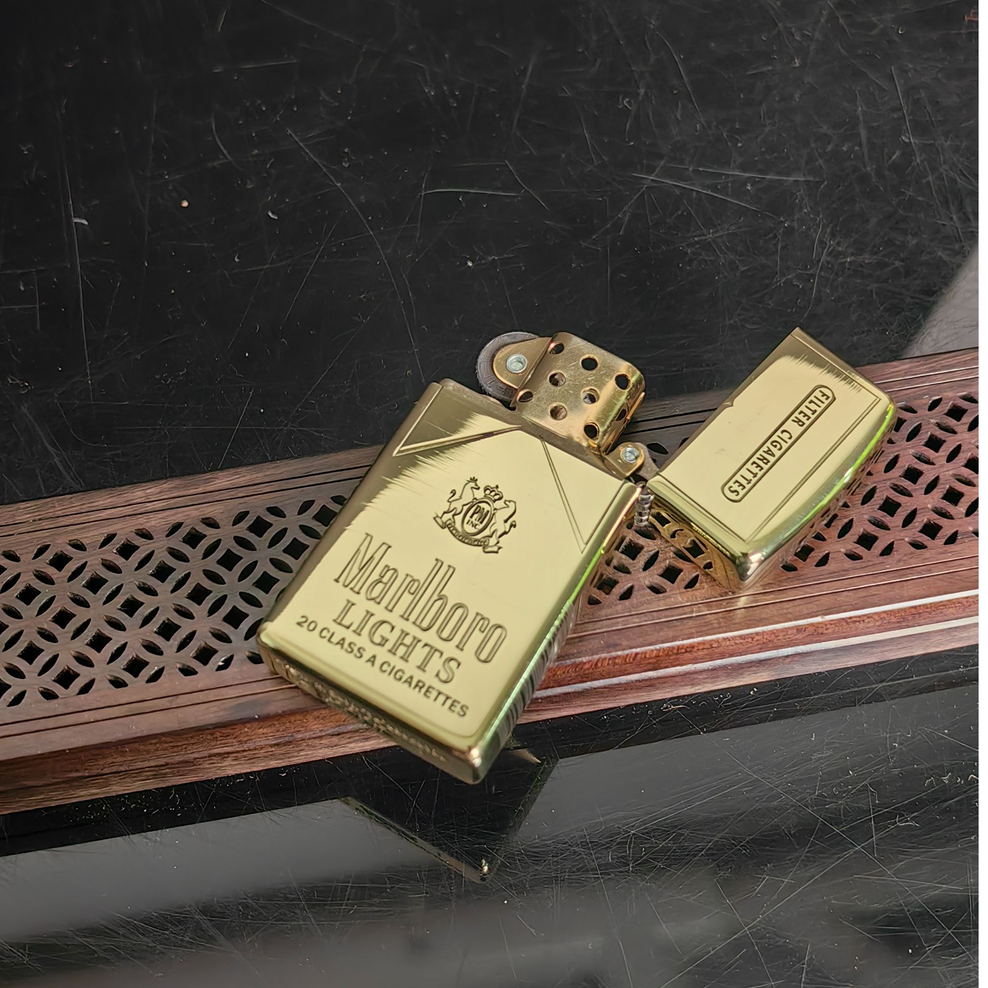 zippo打火机 DB 1654B黄铜仟巧双面万宝路  DY9914DK