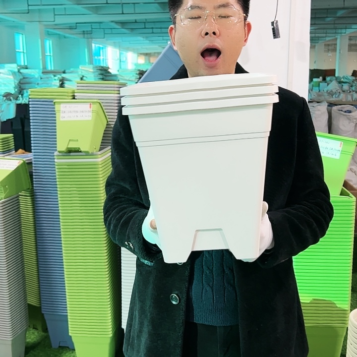 正品方盆口26高29白色3只无托