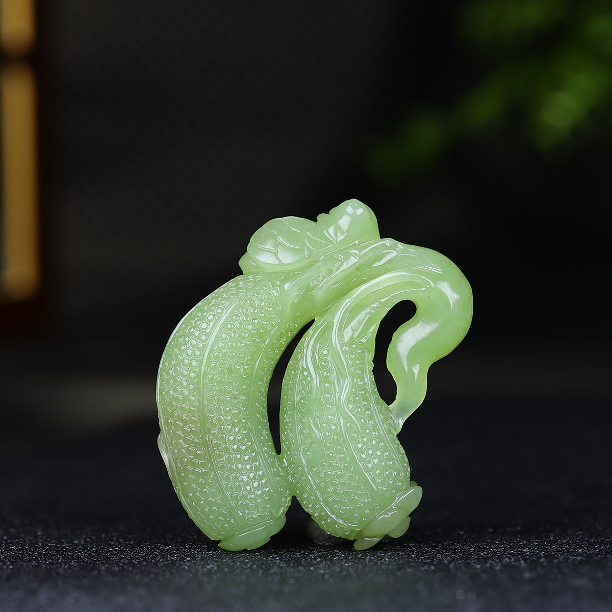 1209120和田玉黄玉好事成双挂件