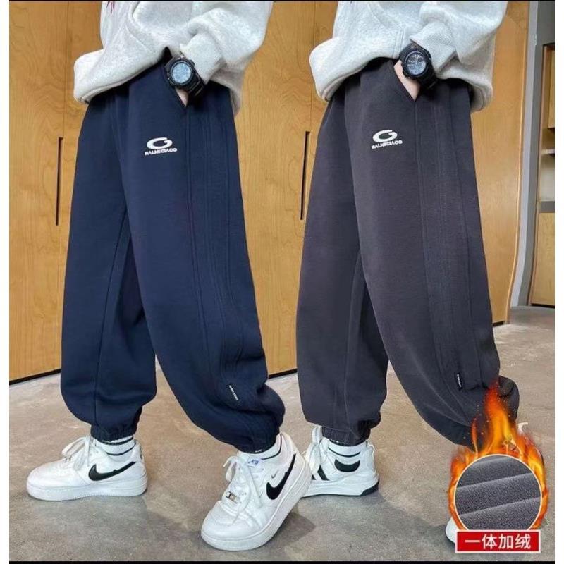 201207童装男童加绒休闲卫裤2025冬宝宝韩版潮酷洋气加绒男童卫裤