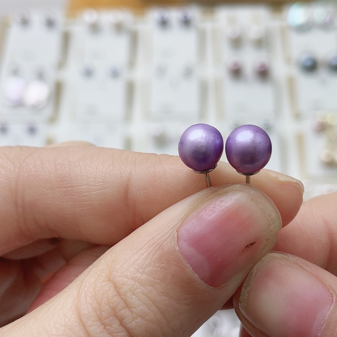 原***n耳饰银S925镶嵌淡水珍珠