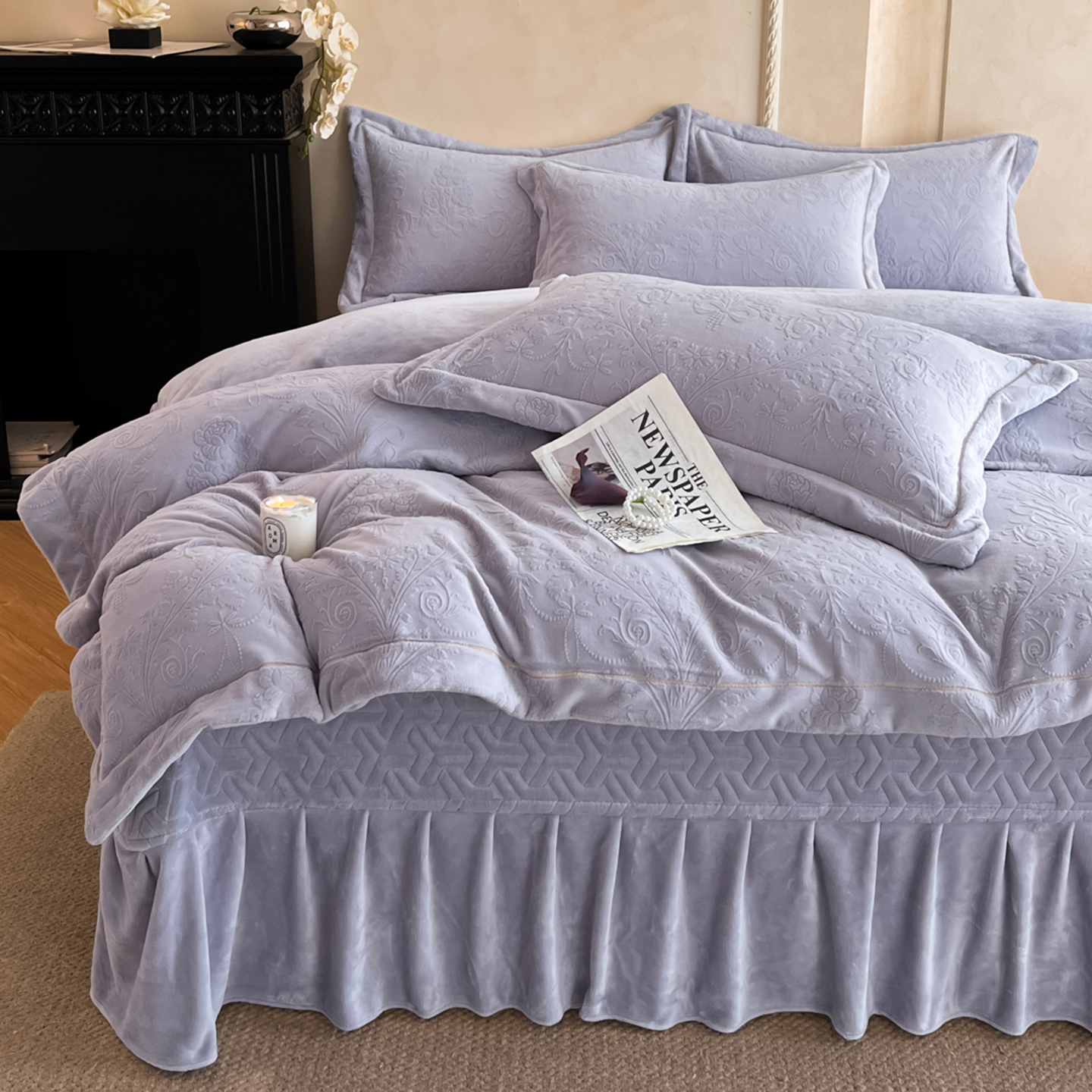 2025【维纳斯床盖款】新款轻奢绒加厚全消光雕花牛奶绒床盖款四件套