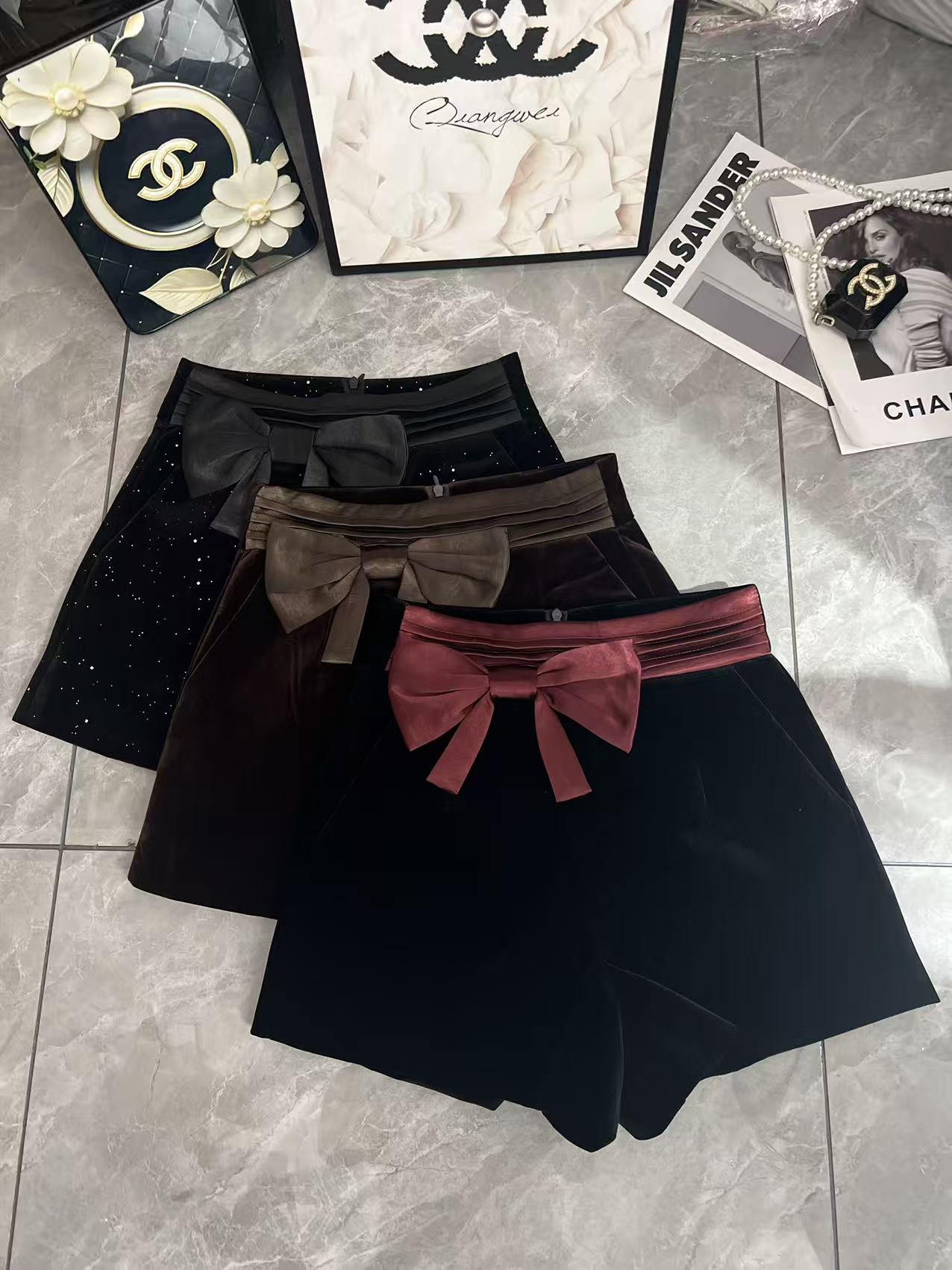 25时尚冬季新款丝绒洋气高腰显瘦百搭A字阔腿裤69125