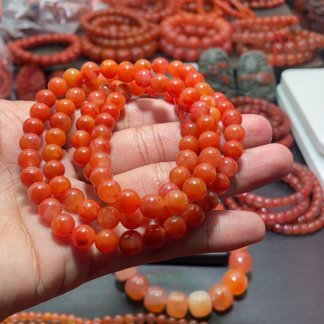 南红玛瑙手链未镶嵌