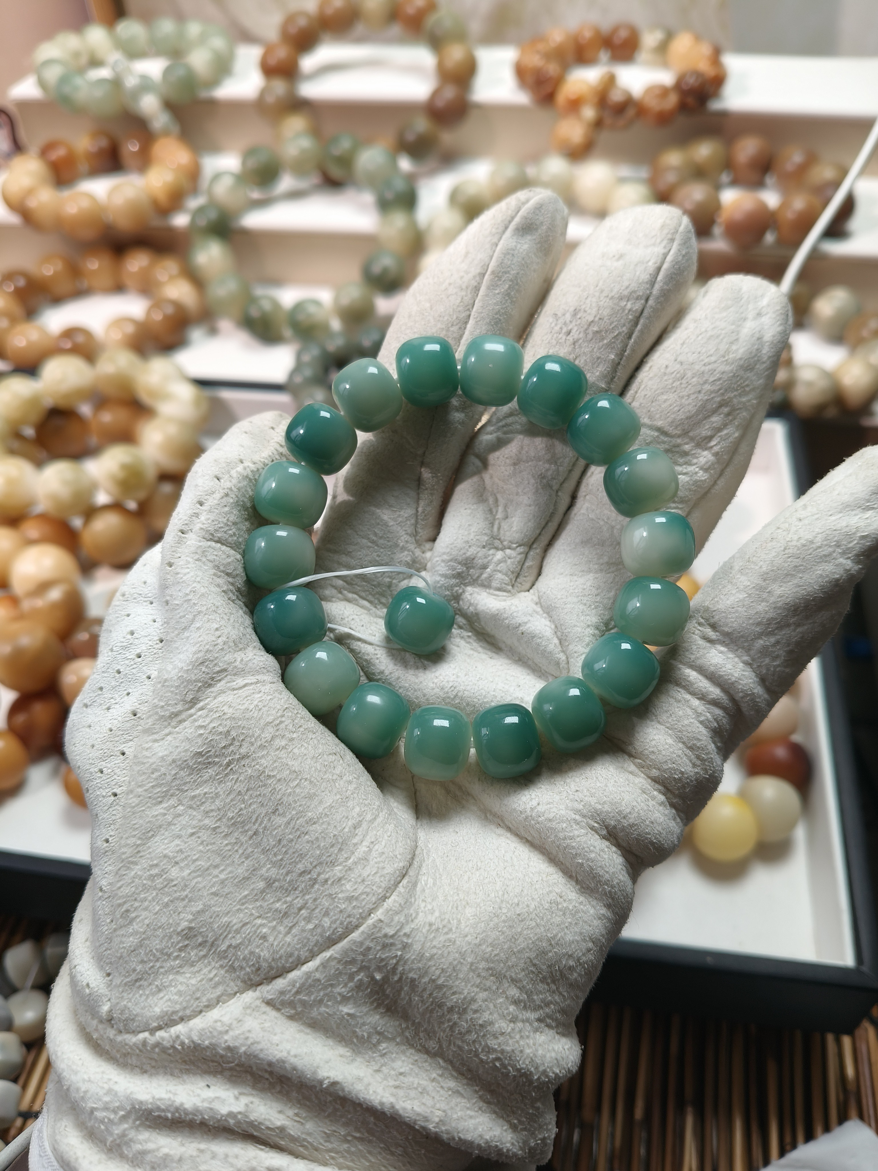 欢喜菩提  12mm玉化菩提根盘玩手串