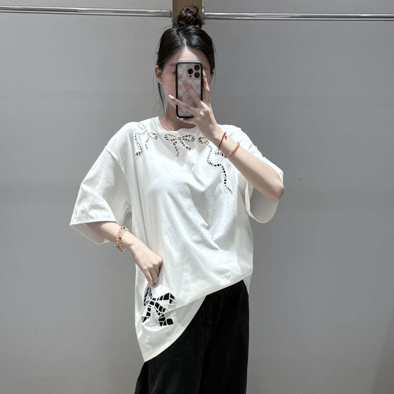 【现货】CPLUS SERIES设计师品牌25秋季镂空蝴蝶结刺绣T恤