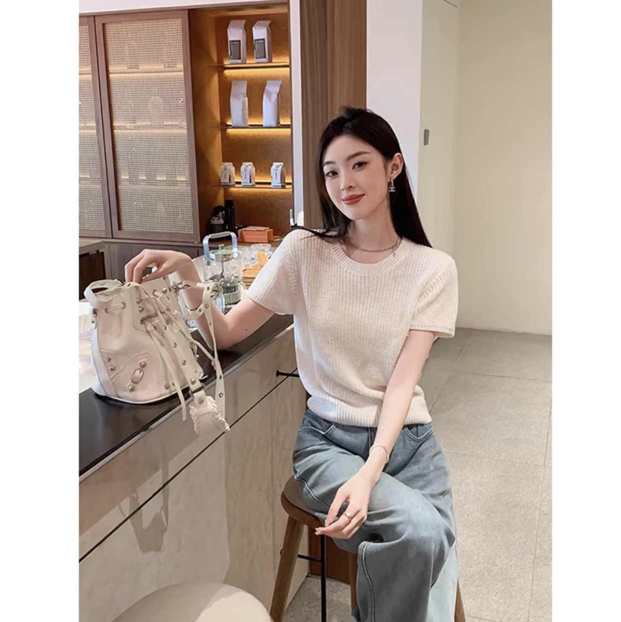 【米杏色】320超柔软新款高品质圆领上衣