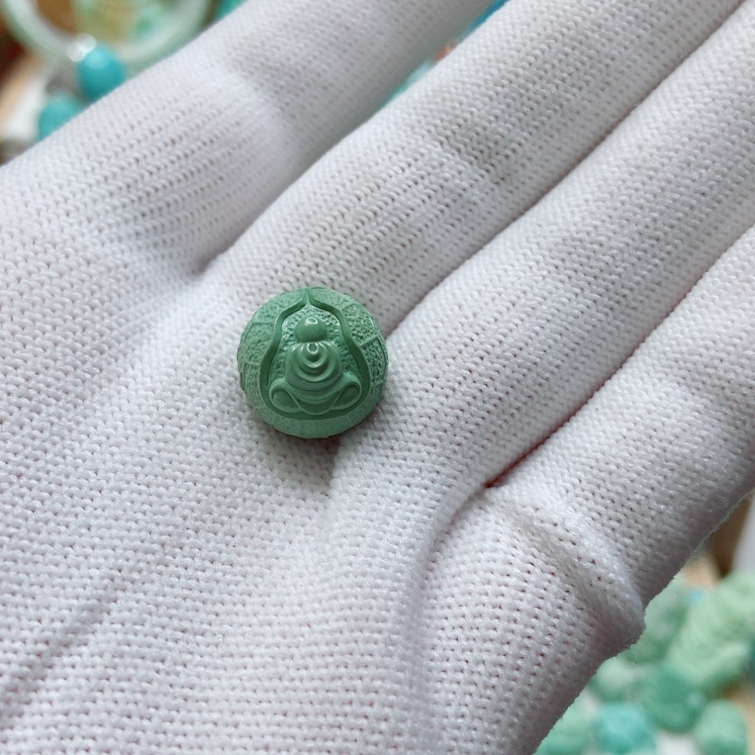 绿松石未镶嵌珠子13.2mm