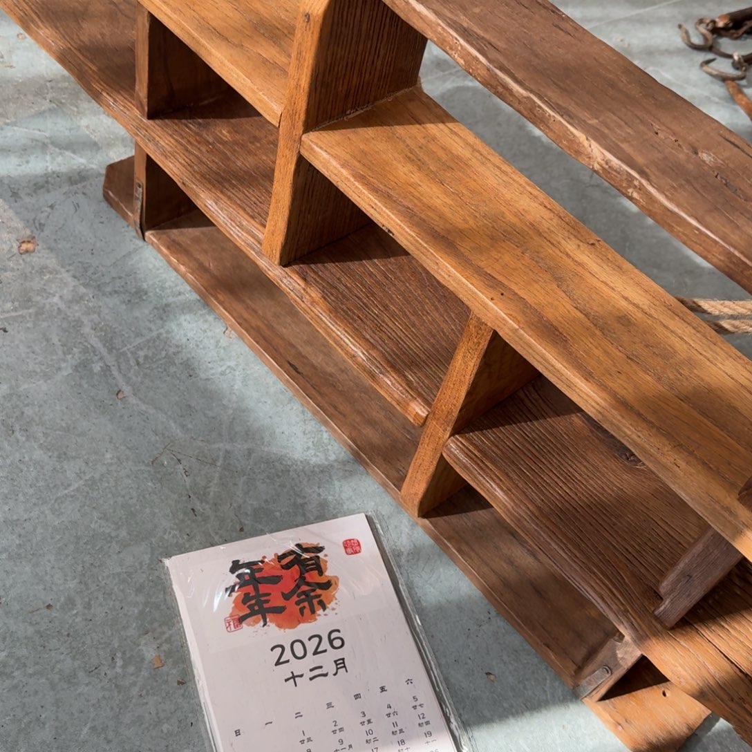 福***瑞横款风化纹理老榆木料