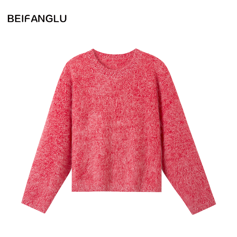 北方鹿MORO拉绒系列100%山羊绒花纱羊绒衫女251482