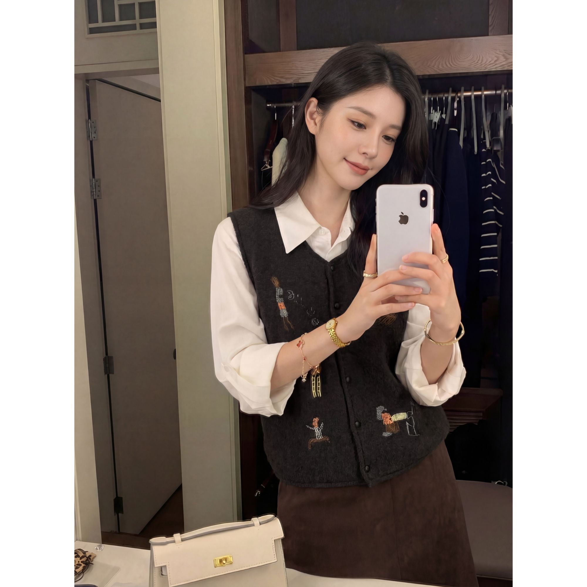 CocoHerben冬季上新女士针织马甲极简设计师款高奢老钱HBT0832
