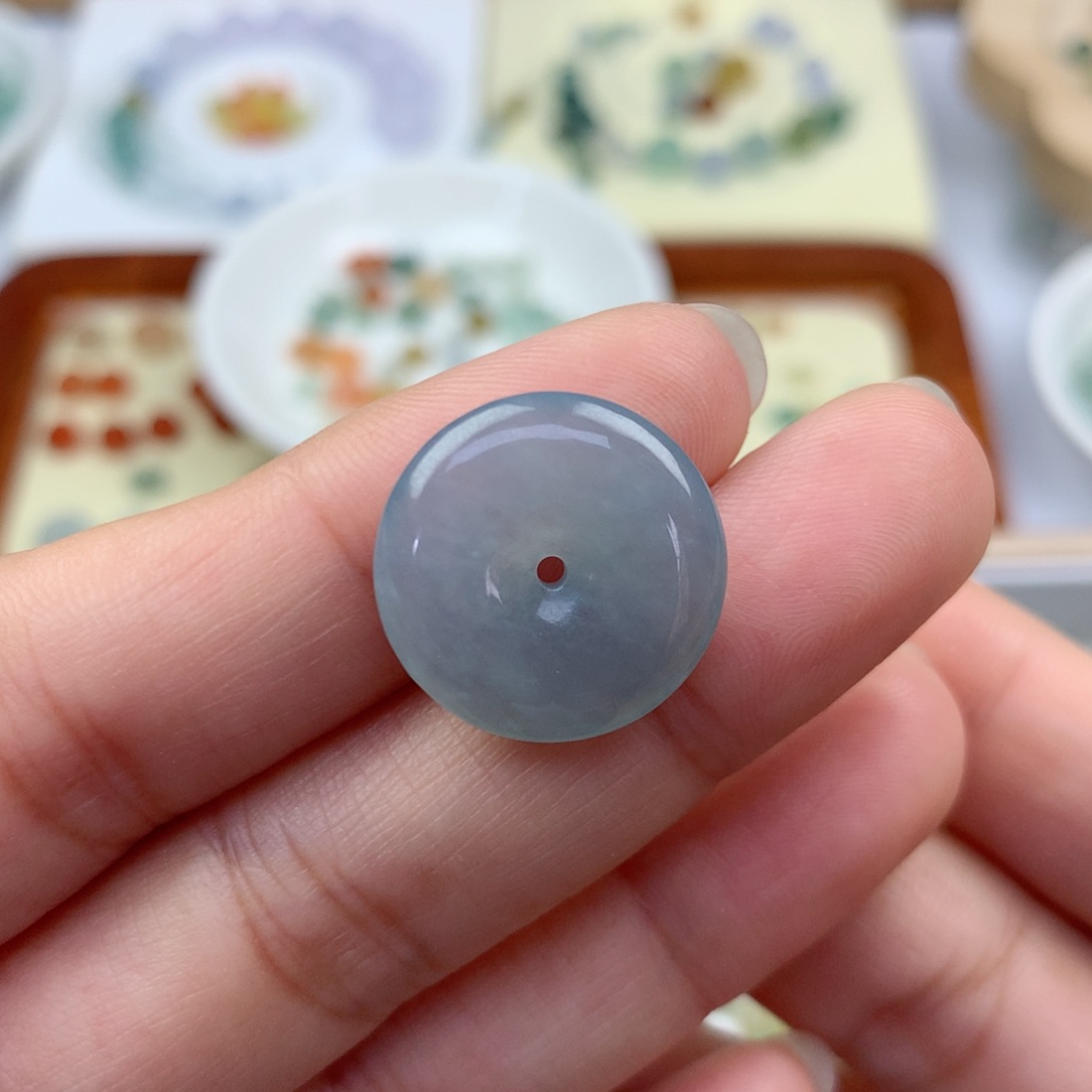 翡翠未镶嵌项链平安扣