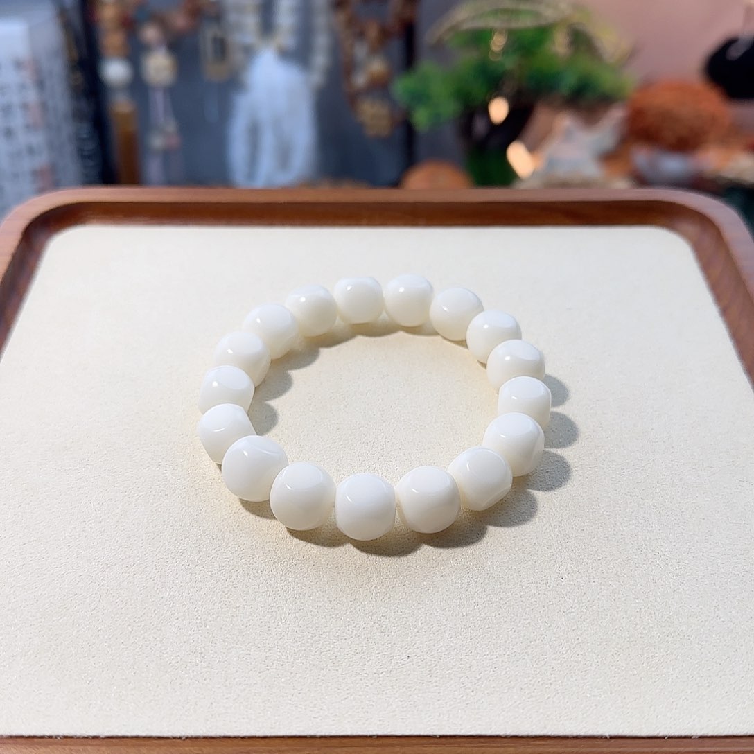 菩提根/象牙果吊坠六方纯白