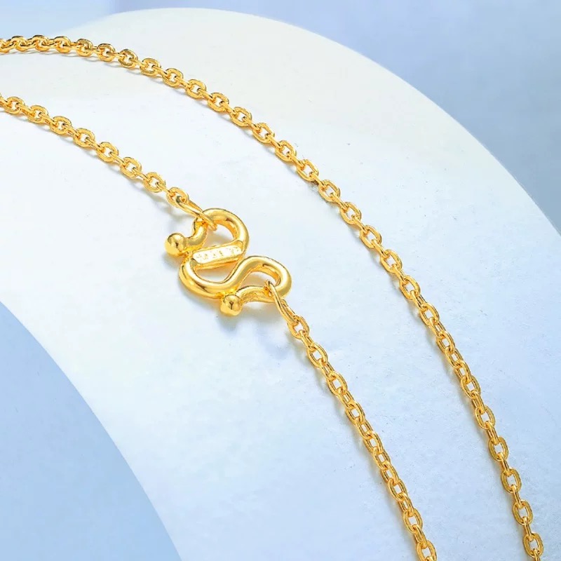 足金999女士精品可调节黄金肖邦链经典简约百搭时尚项链