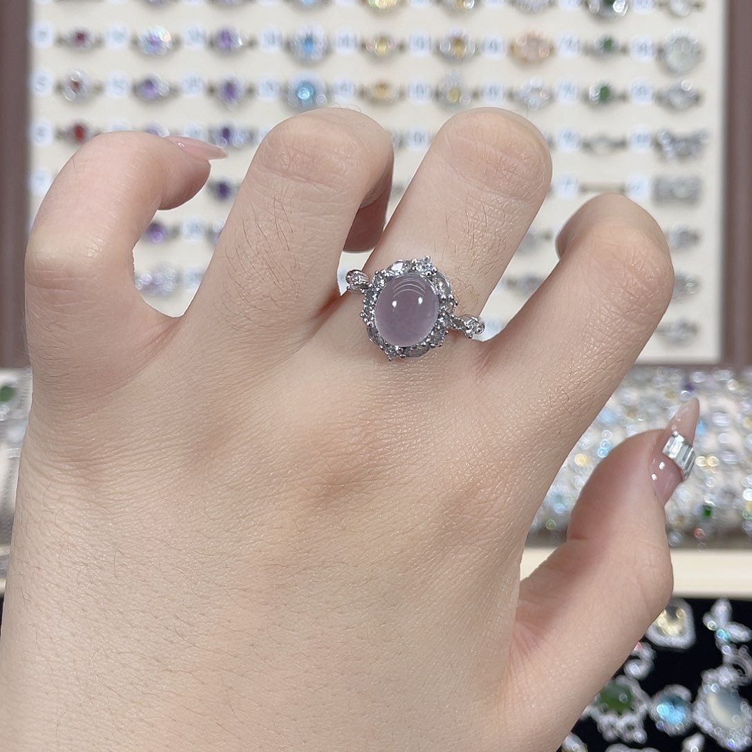 银S925镶嵌萤石戒指