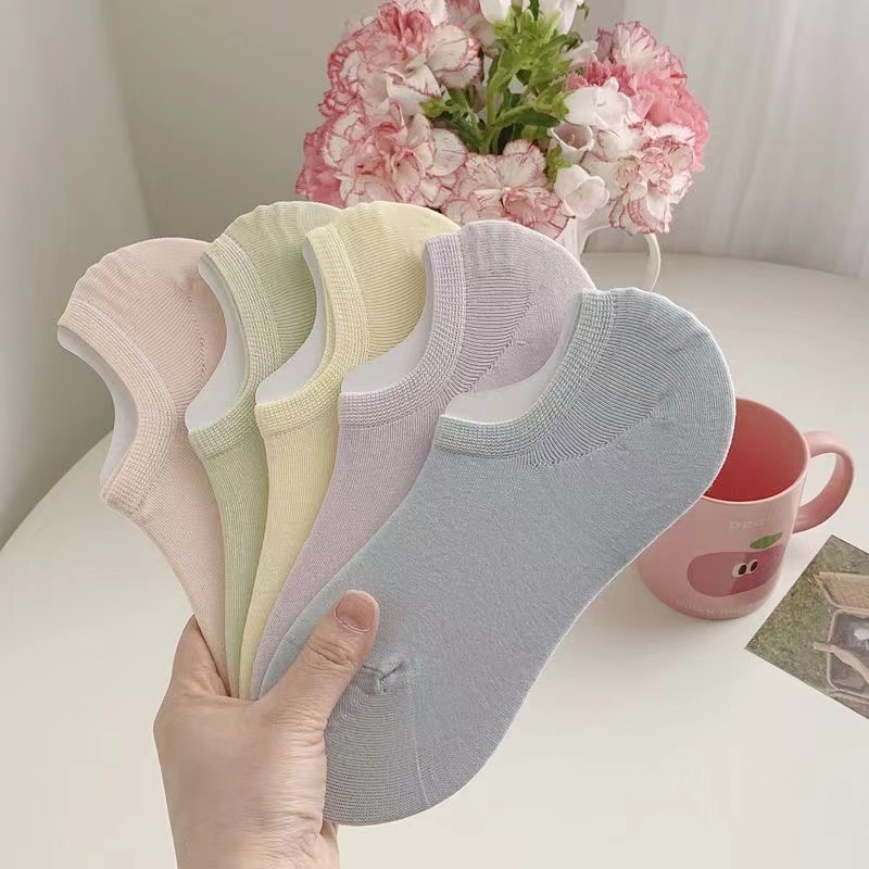 袜子女士男士棉女隐形短袜防滑不掉跟夏季