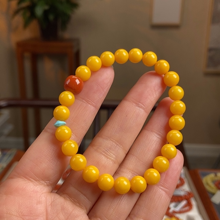 琥珀手链未镶嵌蜜蜡手串7+