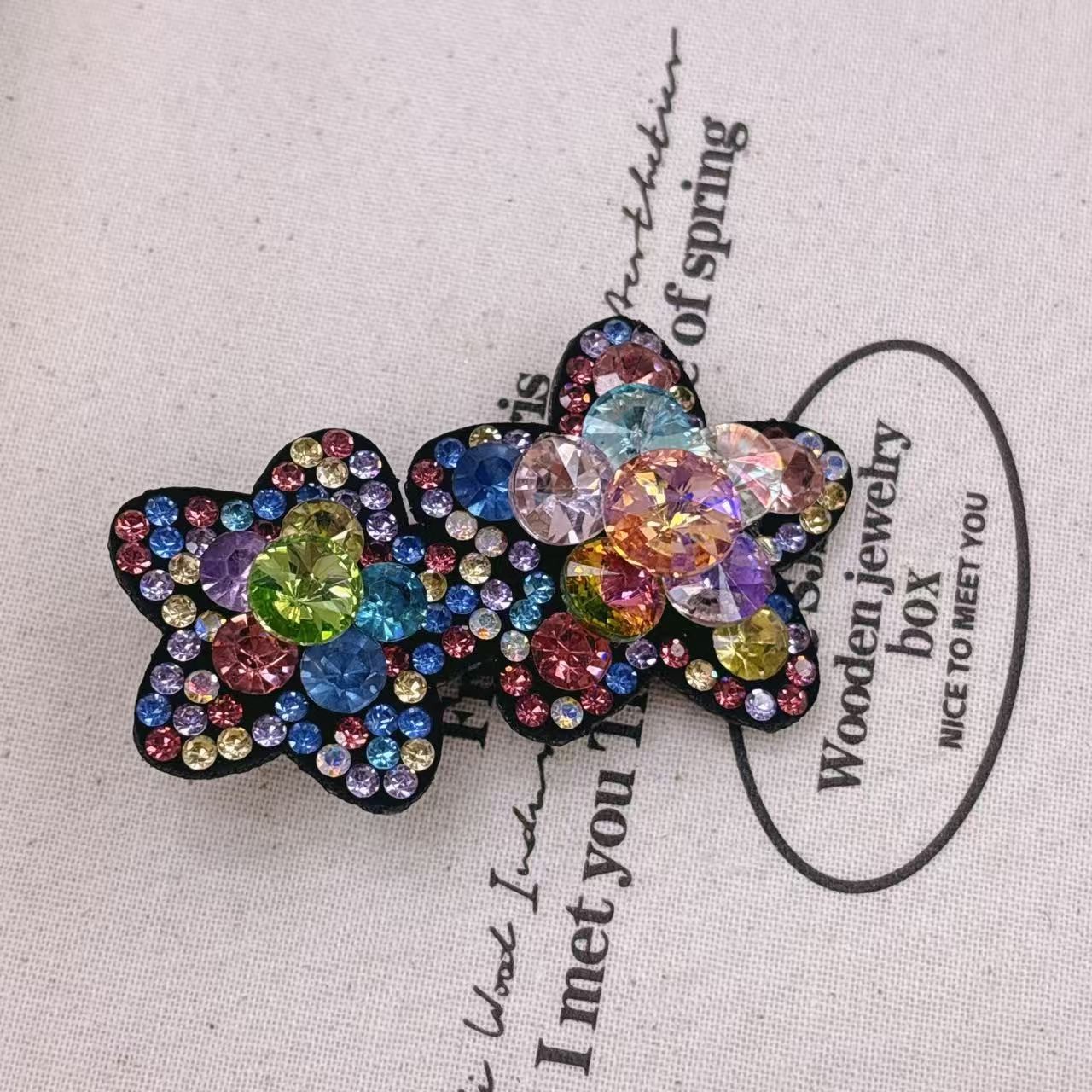 彩色满钻五角星发夹