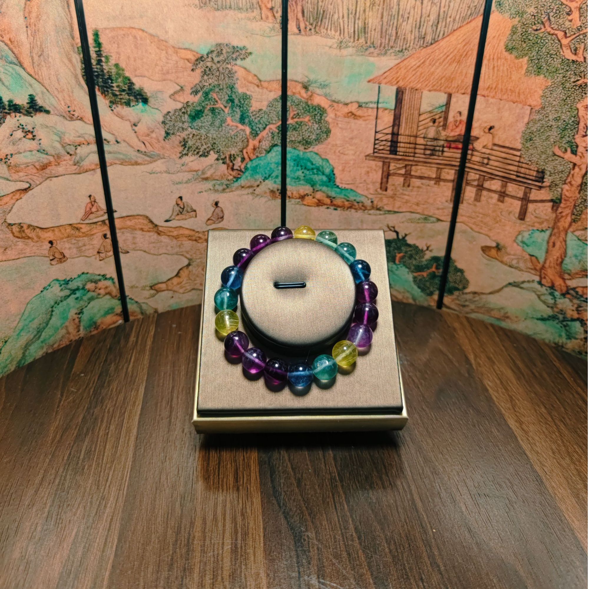 A萤石多宝圆珠手串0759