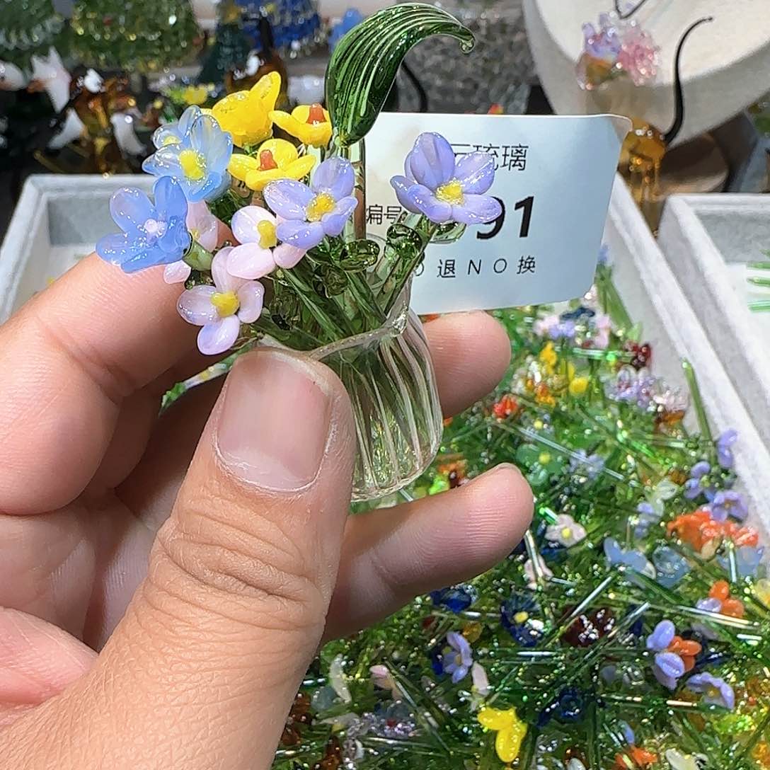 琉璃手工艺品雅*荼191插花
