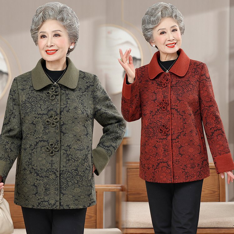 妈妈装春装外套夹克女奶奶装老年人中年老人衣服新款秋装春秋外套