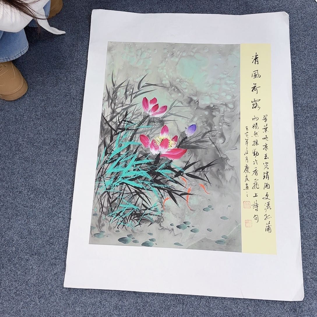 国画作品小姐姐放漏中