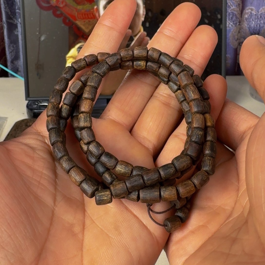 沉香手串白露沉水随形桶珠多圈卡5+保21克