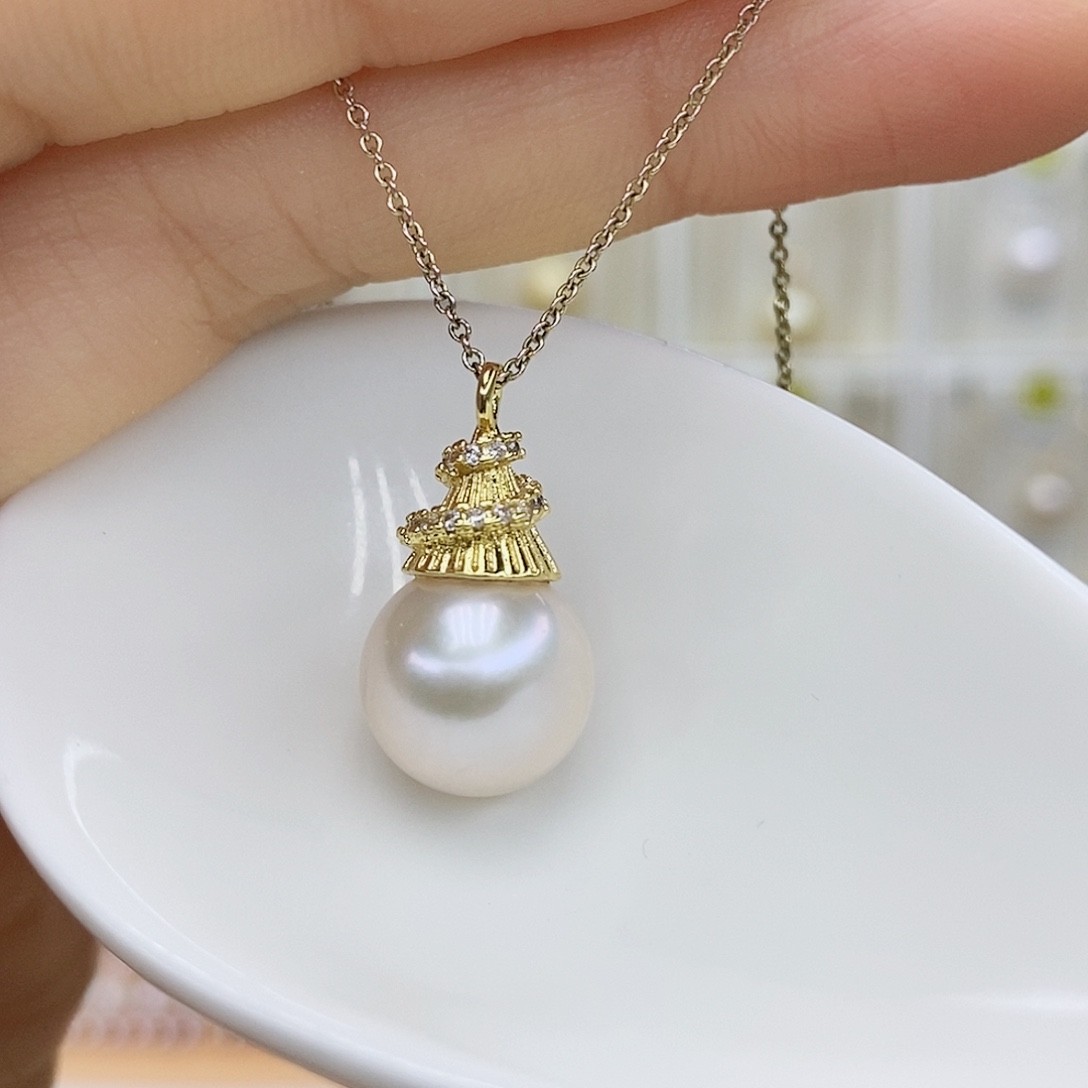 颈饰合金淡水珍珠