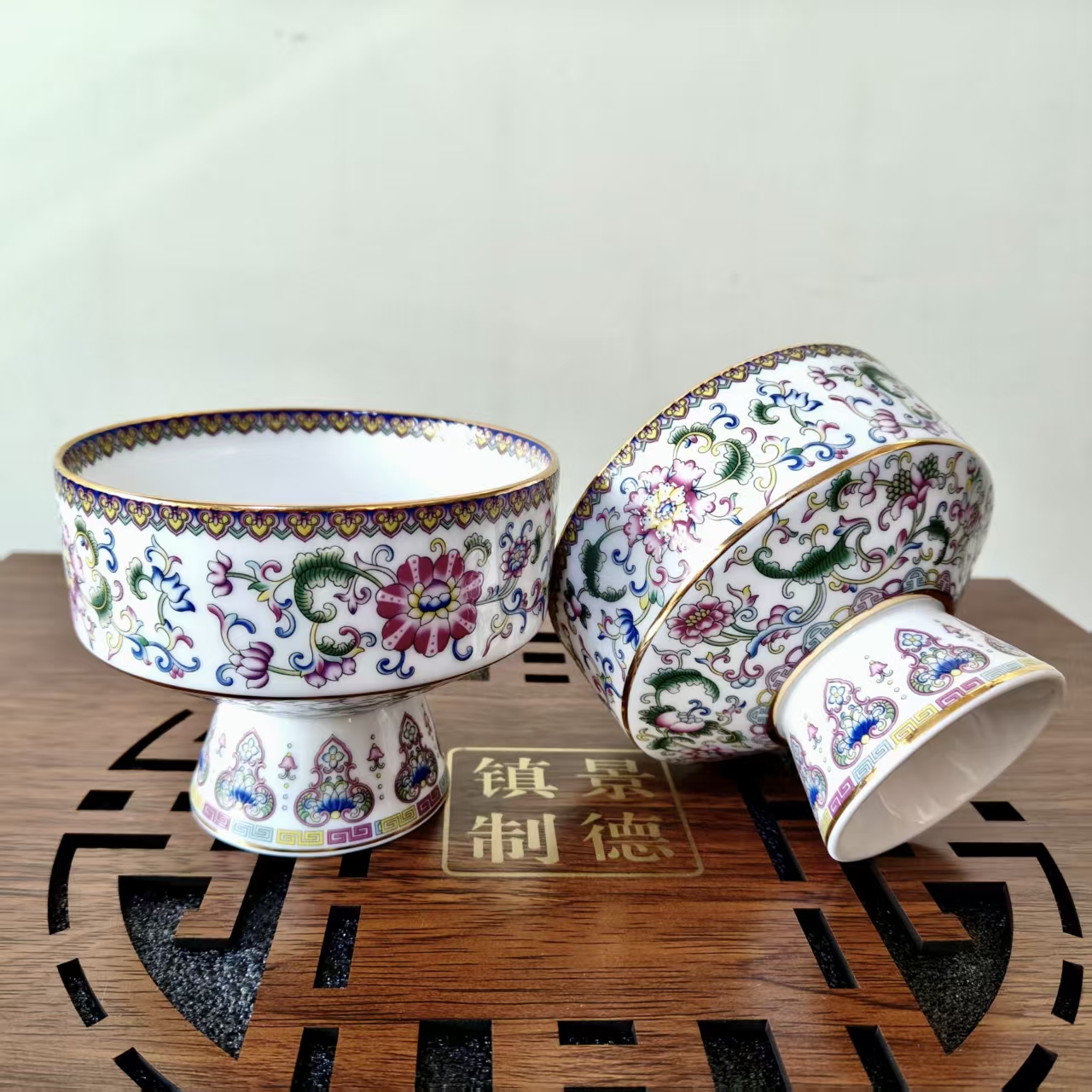 景德镇珐琅彩  四寸点心碗