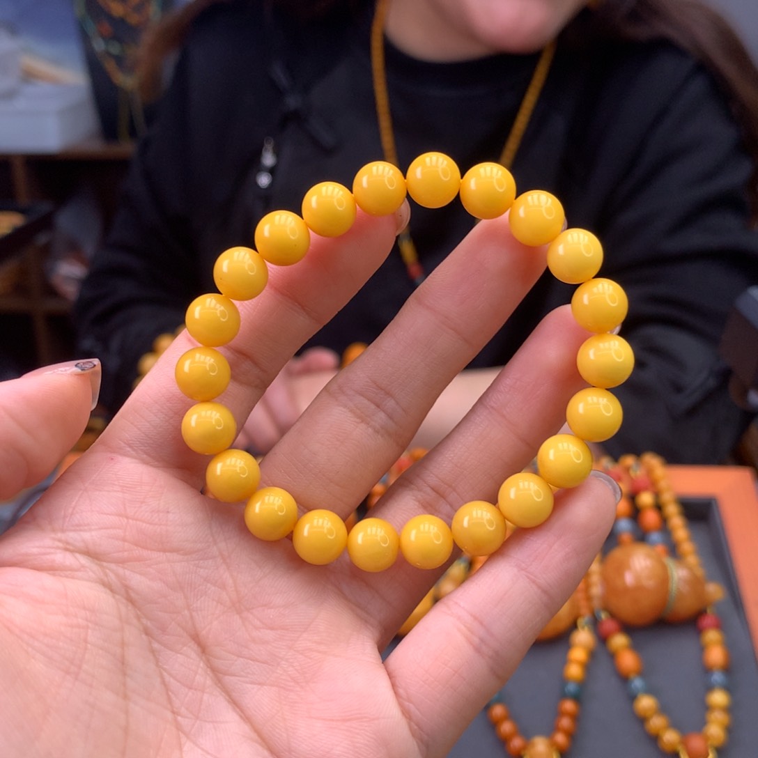 蜜蜡手串未镶嵌天然