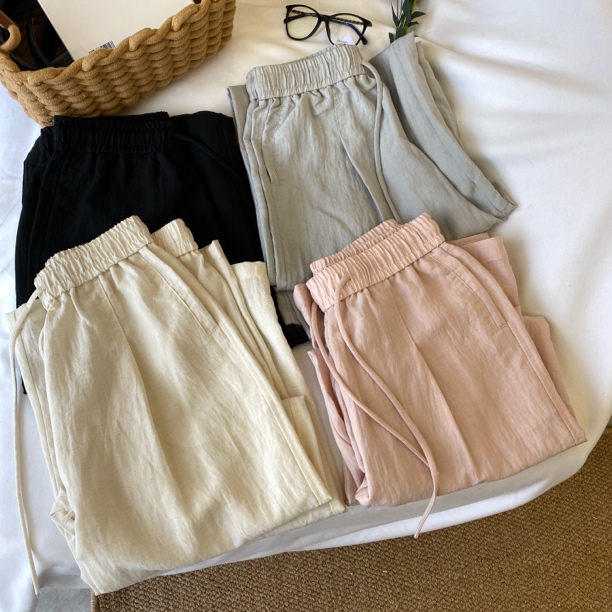 垂感高腰直筒裤显瘦设计夏季薄款休闲阔腿裤女