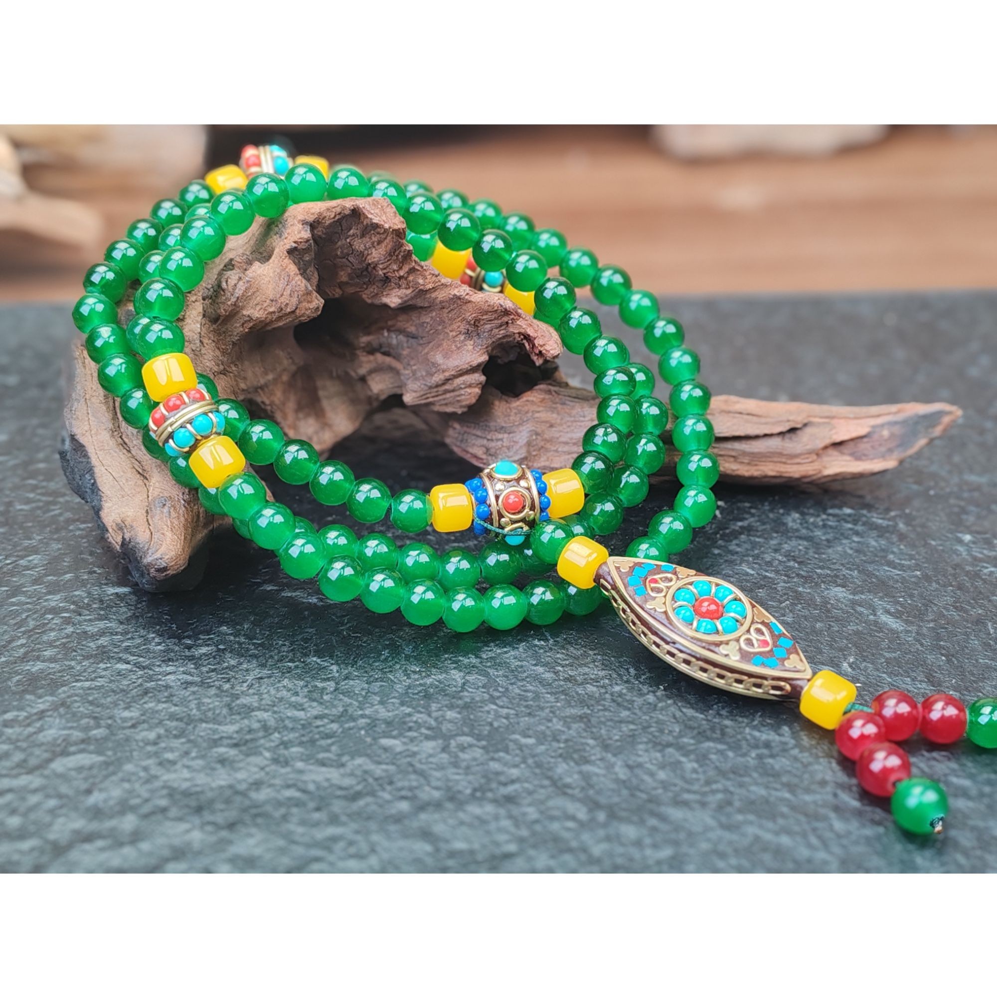 和田碧玉毛衣链带尼泊尔牌SC169