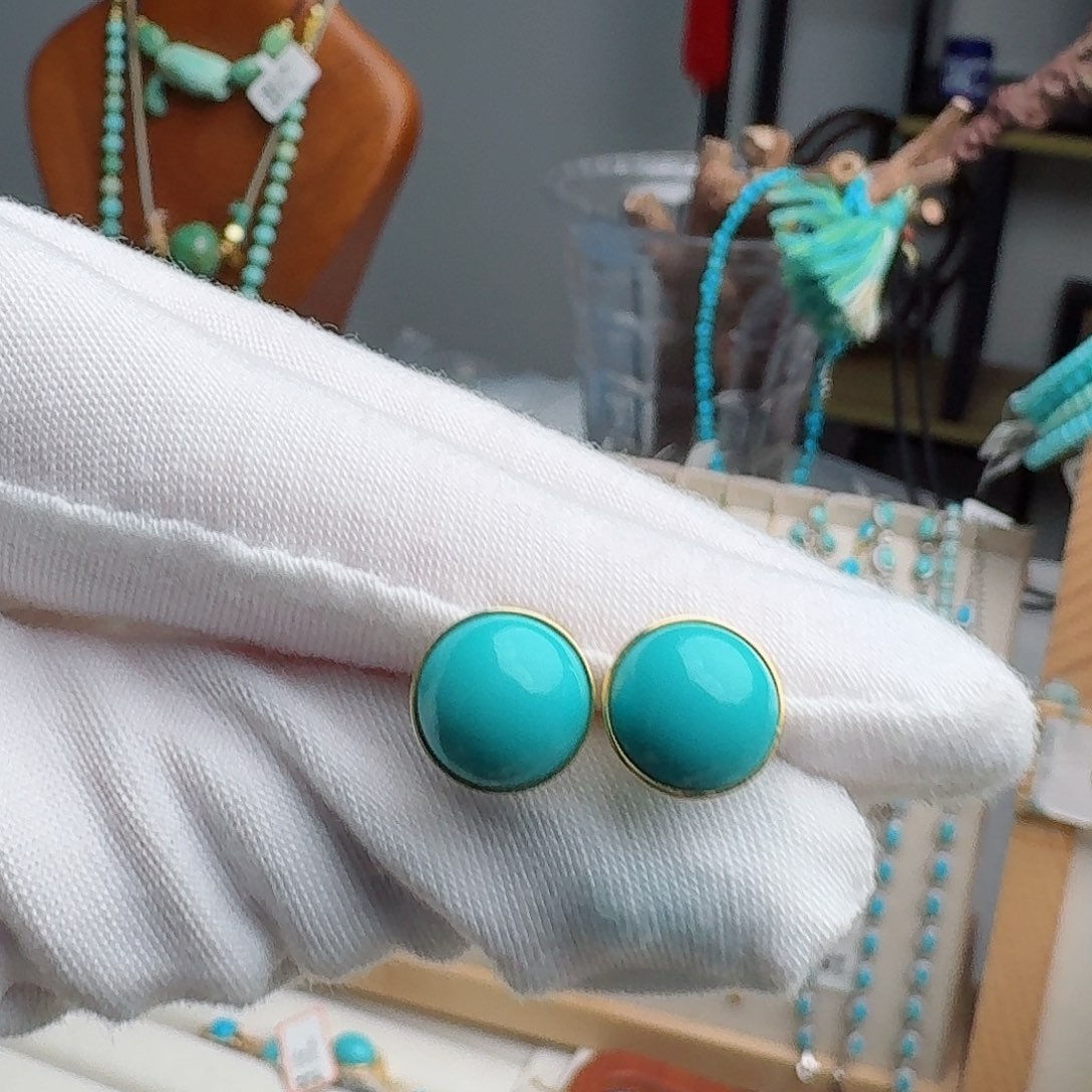 绿松石18K金镶嵌配饰