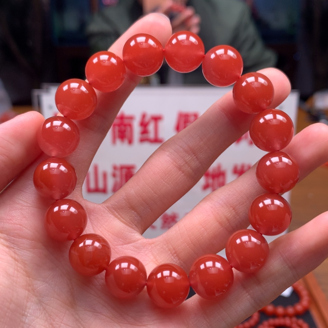 南红玛瑙串未镶嵌@*…冰红12mm