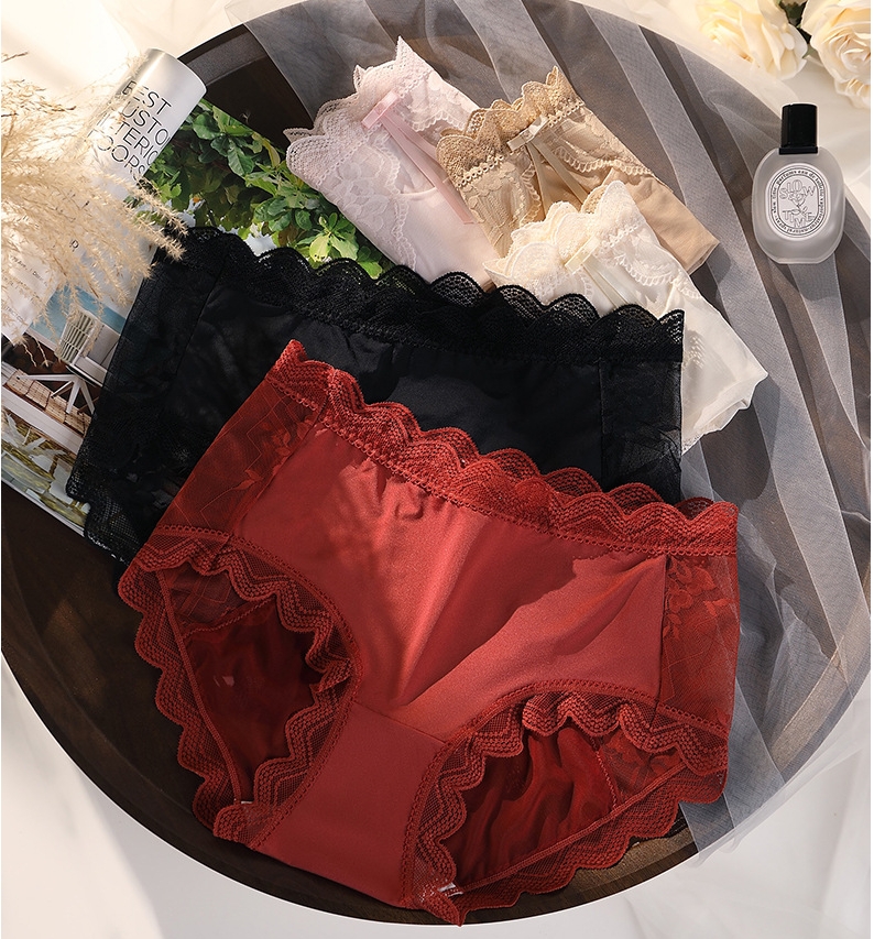 蕾丝大码200斤内裤女半透明网纱纯欲小心机内裤夏