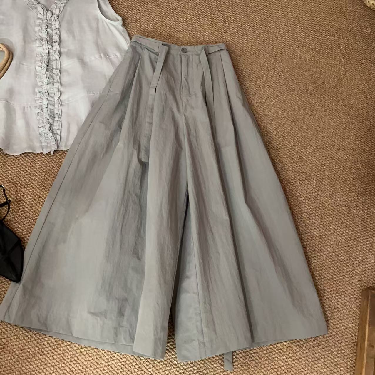 【那尚新品】小众个性大阔腿九分裤