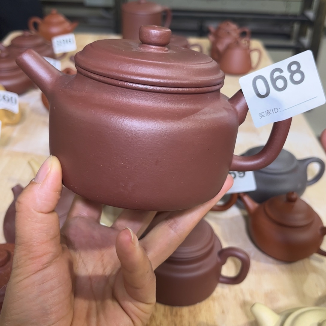 紫砂茶壶底槽清半手300cc