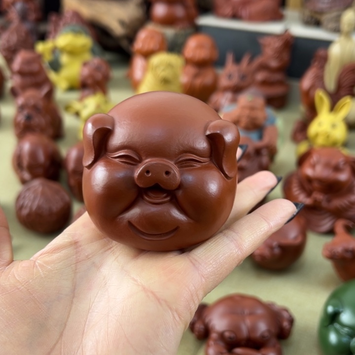 紫砂茶宠紫砂猪头