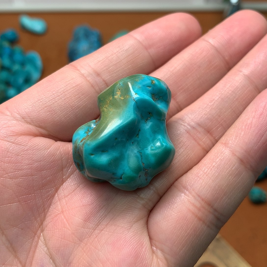 绿松石珠宝奇石未镶嵌任**圆