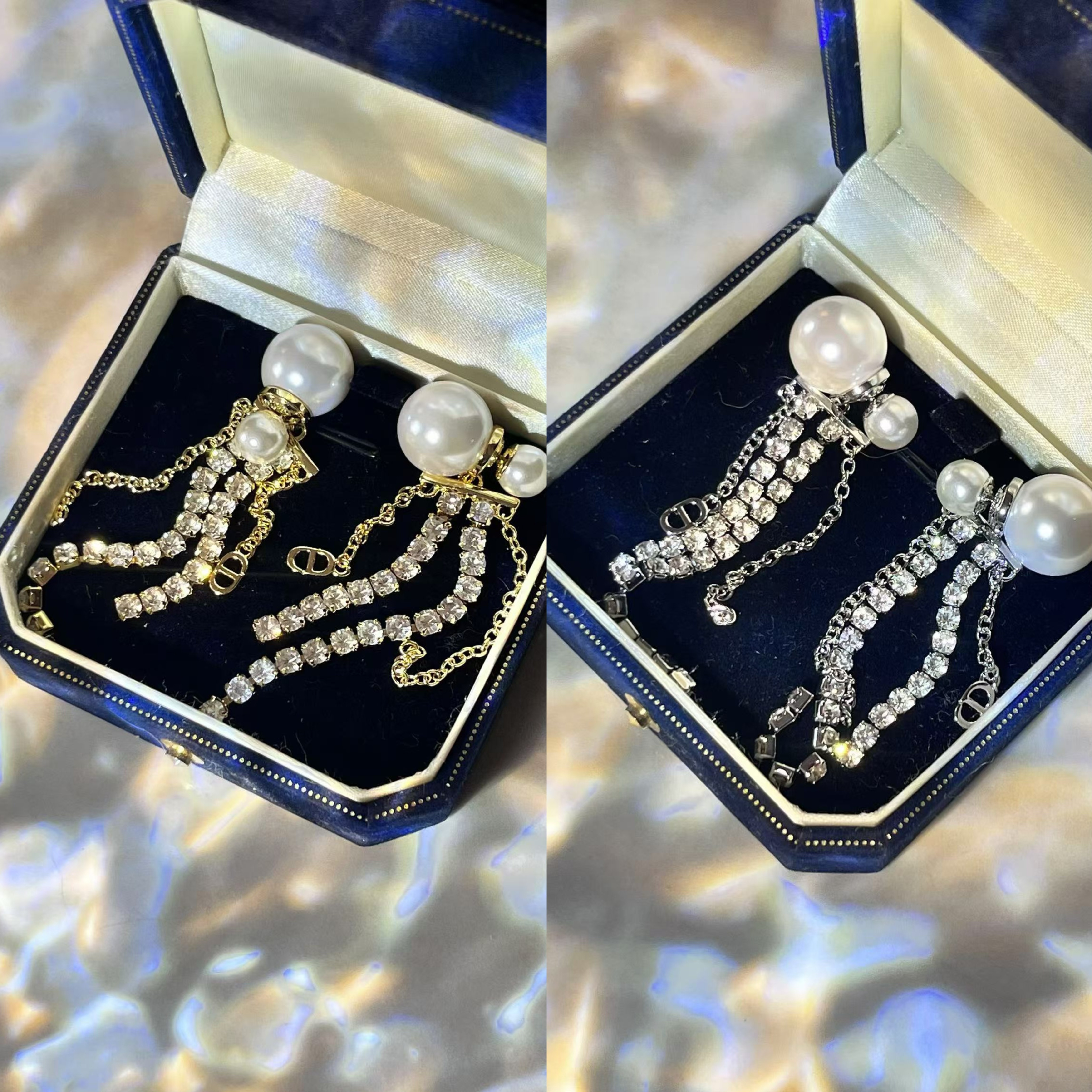 铜合金仿珍珠耳饰 法式气质流苏耳环 B0997